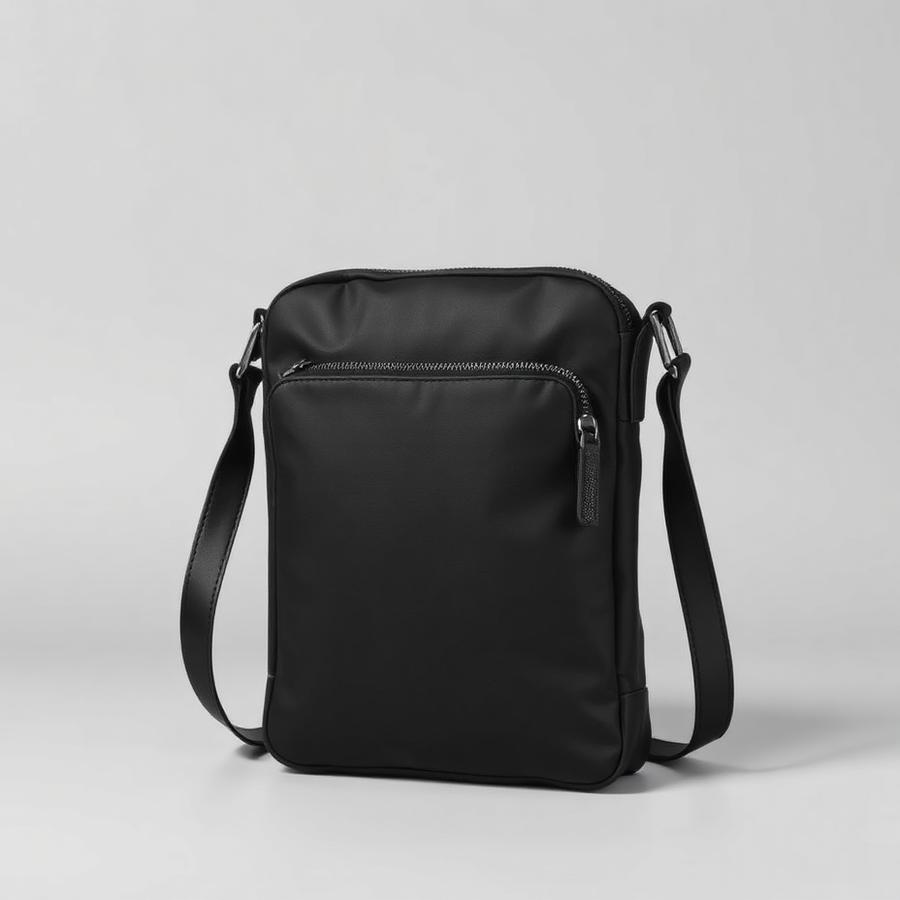 Matte black urban crossbody sling bag
